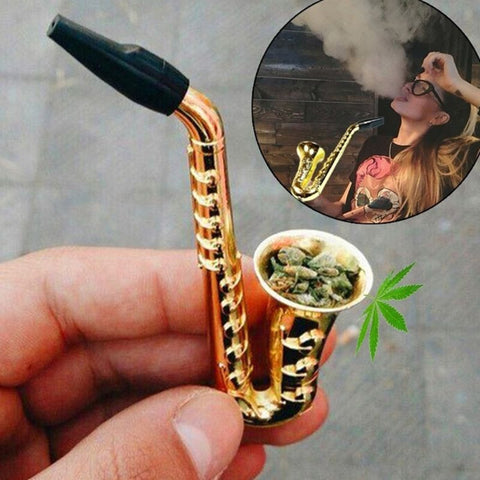 Unique Metal  Saxophone Mini Portable Smoking Pipes