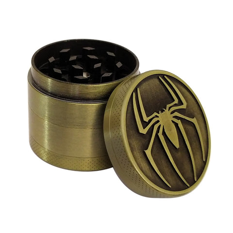 NEW Spider-Man Tobacco Grinder 4-Layer Metal 40mm Bronze Color